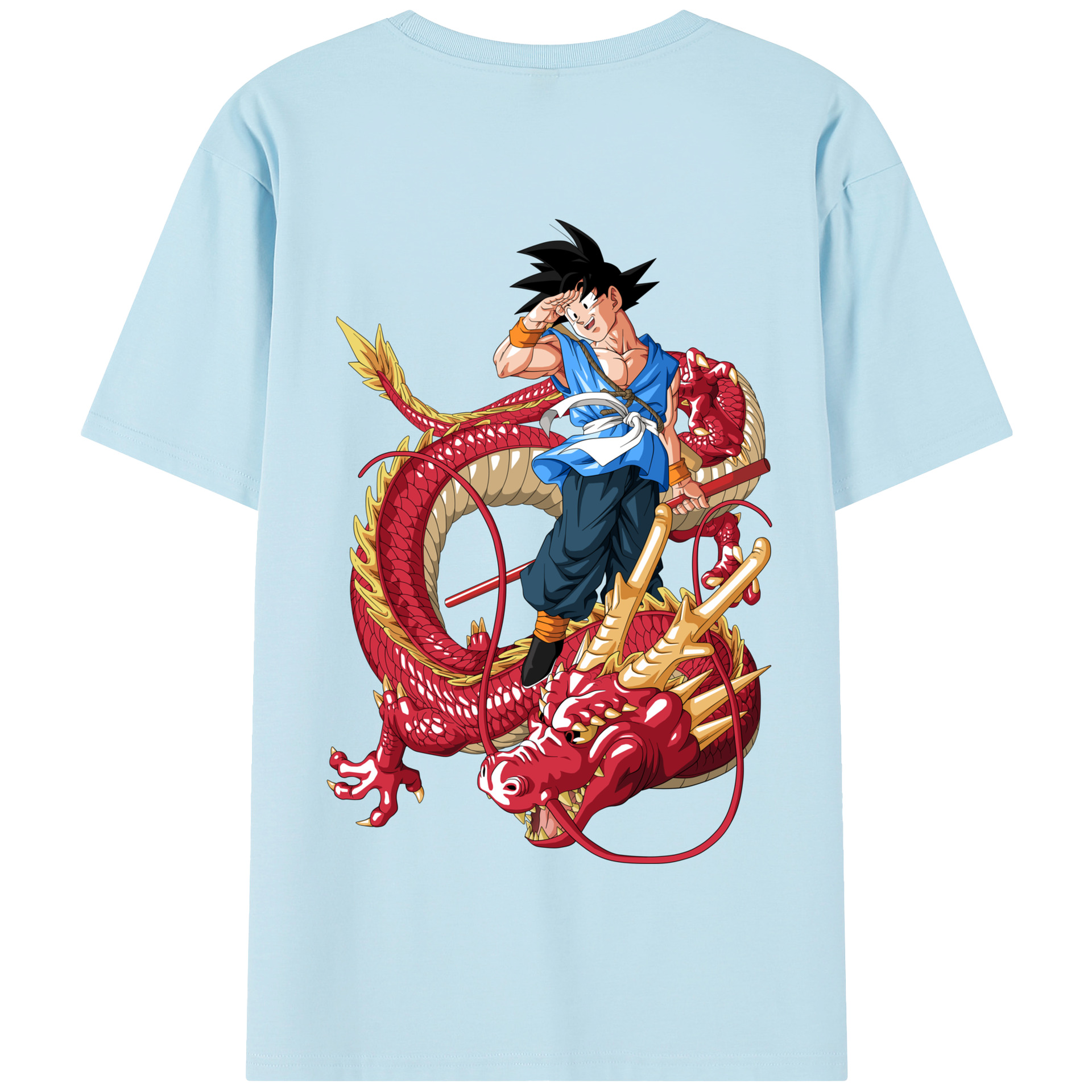 （画像用） ドラゴンボール 孫悟空（そん ごくう）Son Goku カカロット DRAGON BALL Kakarotto 綿100％半袖Tシャツ（背面プリント）